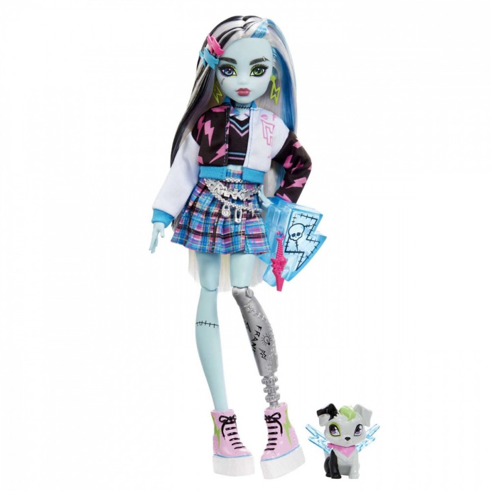 Lėlė su aksesuarų rinkiniu monster high core frankie
