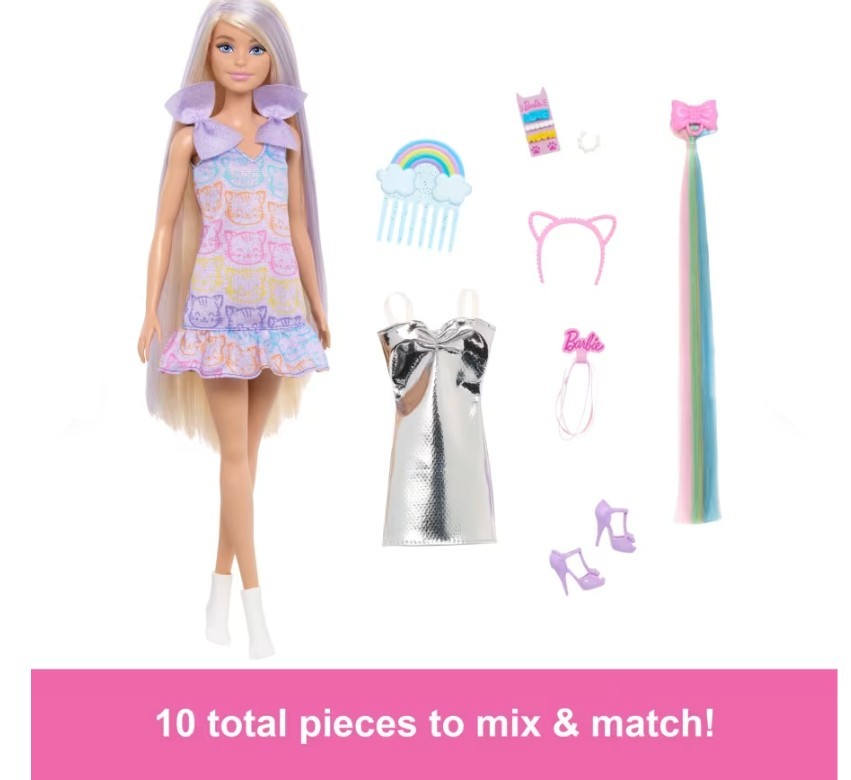 Barbie fun & fancy lėlė su ilgais plaukais ir aksesuarais