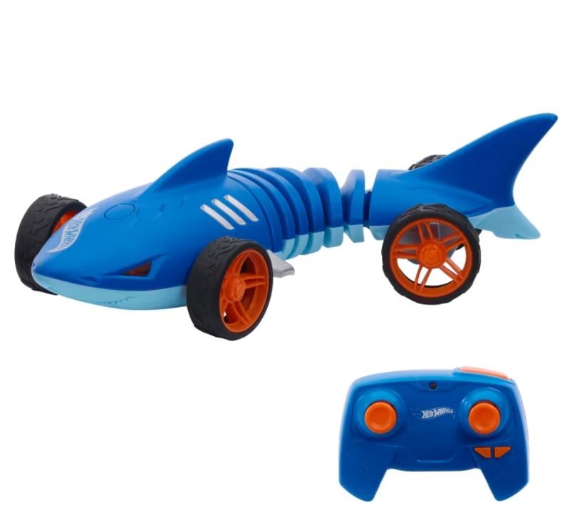 Radijo bangomis valdomas ryklys hot wheels rc, mėlynas