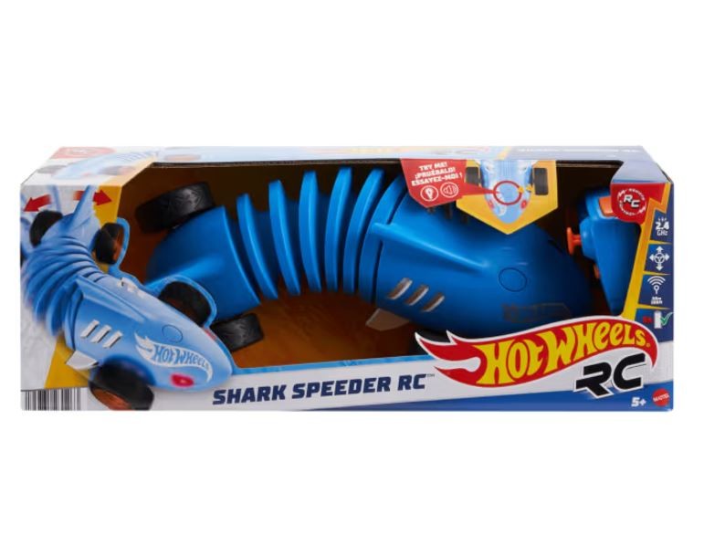 Radijo bangomis valdomas ryklys hot wheels rc, mėlynas