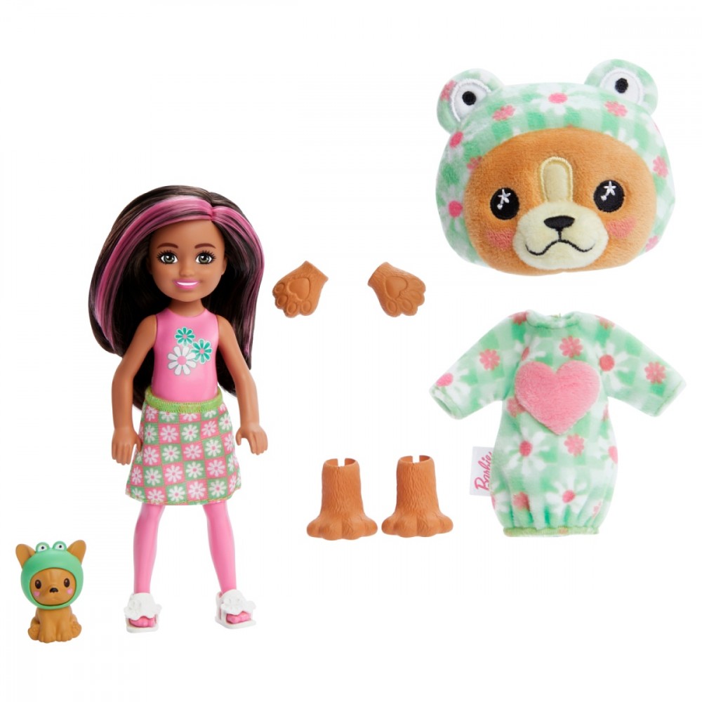 Lėlės čelsės rinkinys šunytė barbie cutie reveal
