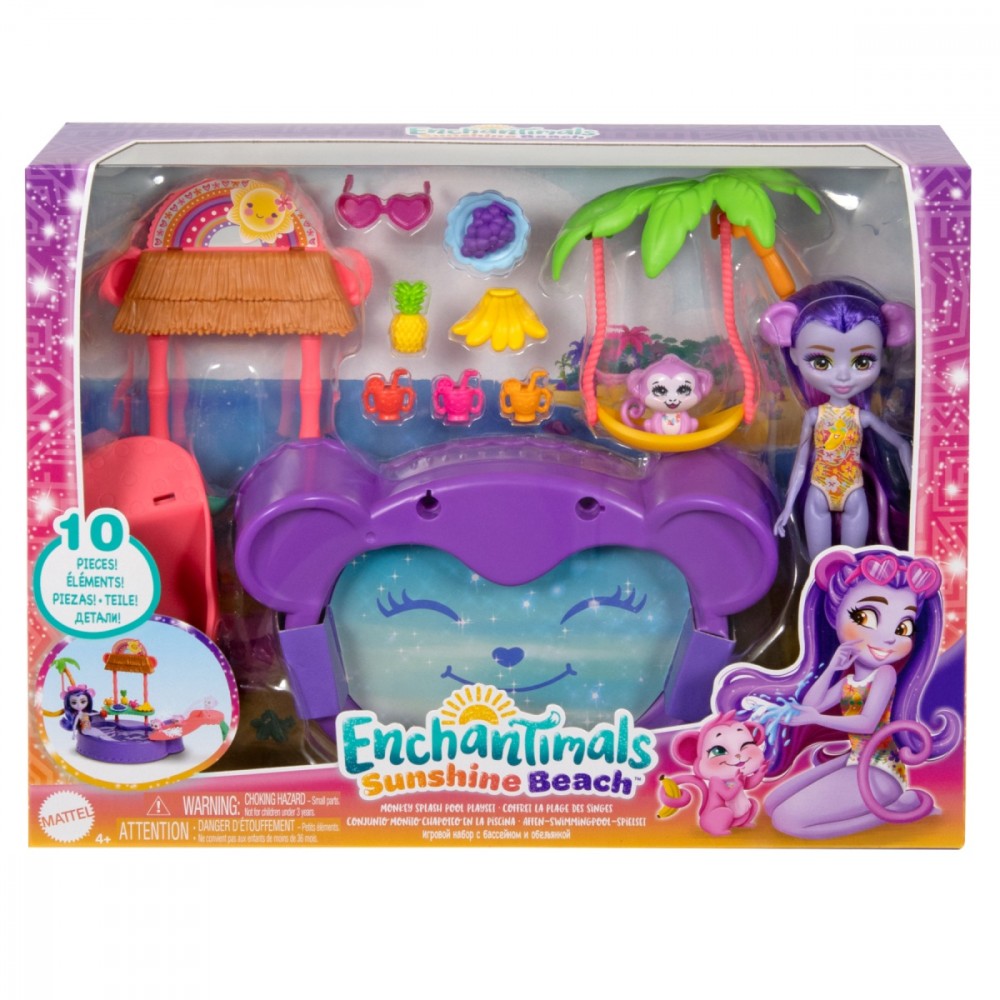Lėlė su baseinu ir priedais enchantimals