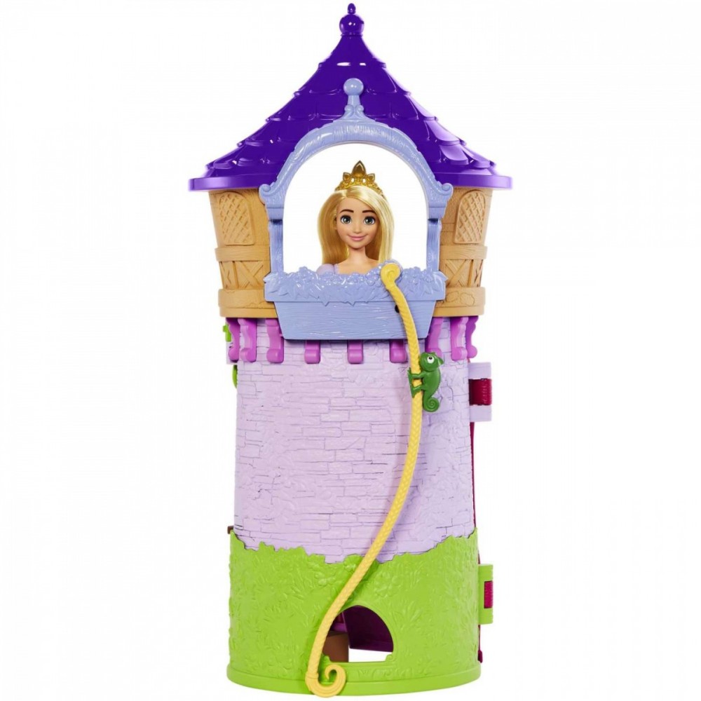 Lėlė auksaplaukė ir bokšto rinkinys disney princess