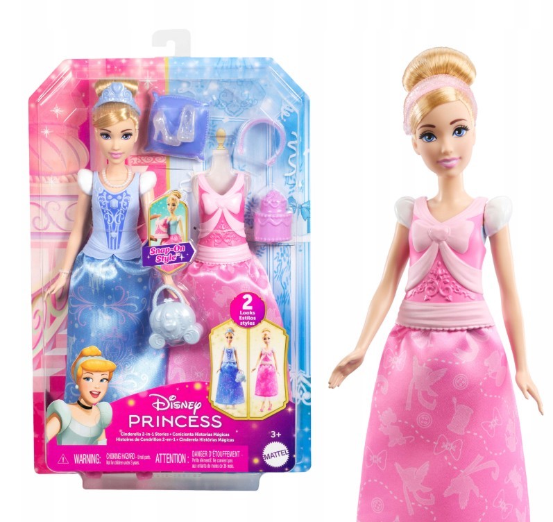 Disney princesės 2-in-1 pelenės lėlių rinkinys