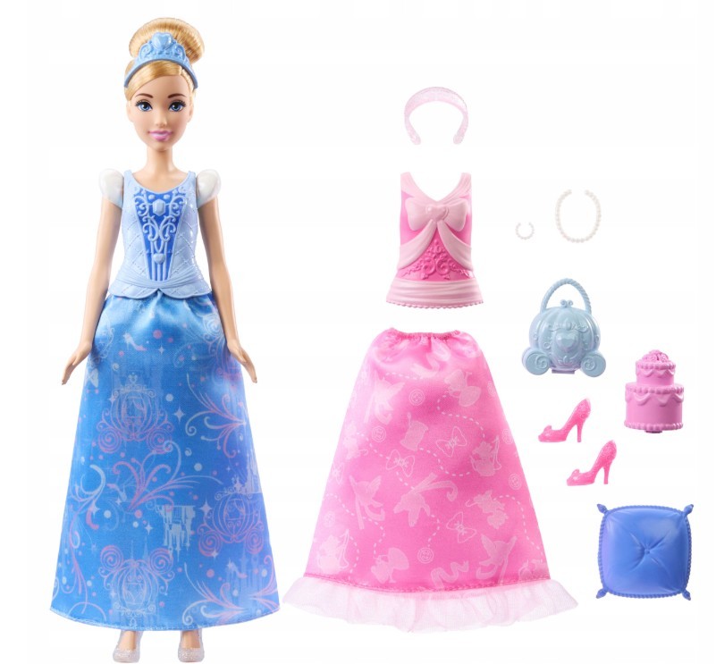 Disney princesės 2-in-1 pelenės lėlių rinkinys
