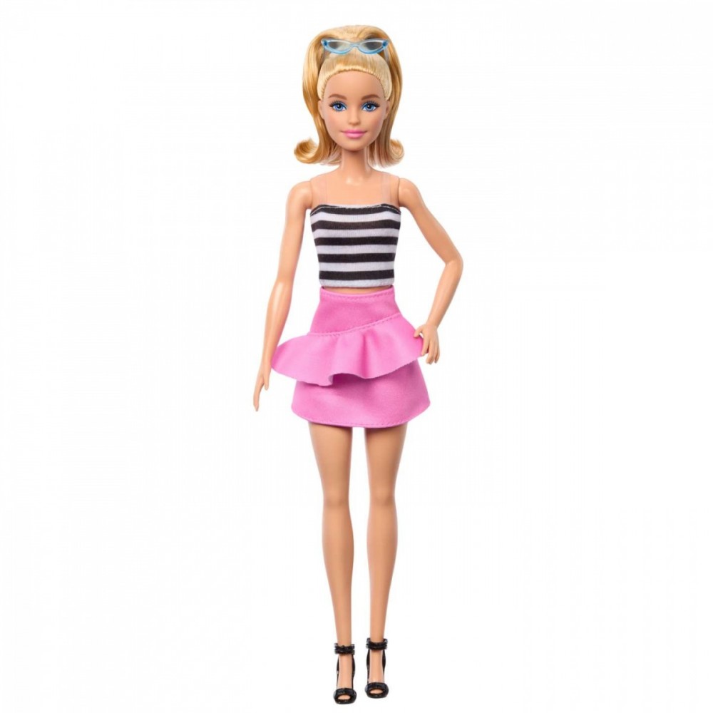 Lėlė barbė madistė dryžuota palaidine mattel hrh11