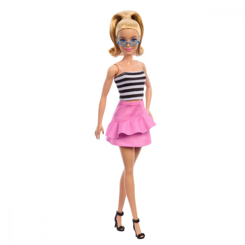 Lėlė barbė madistė dryžuota palaidine mattel hrh11