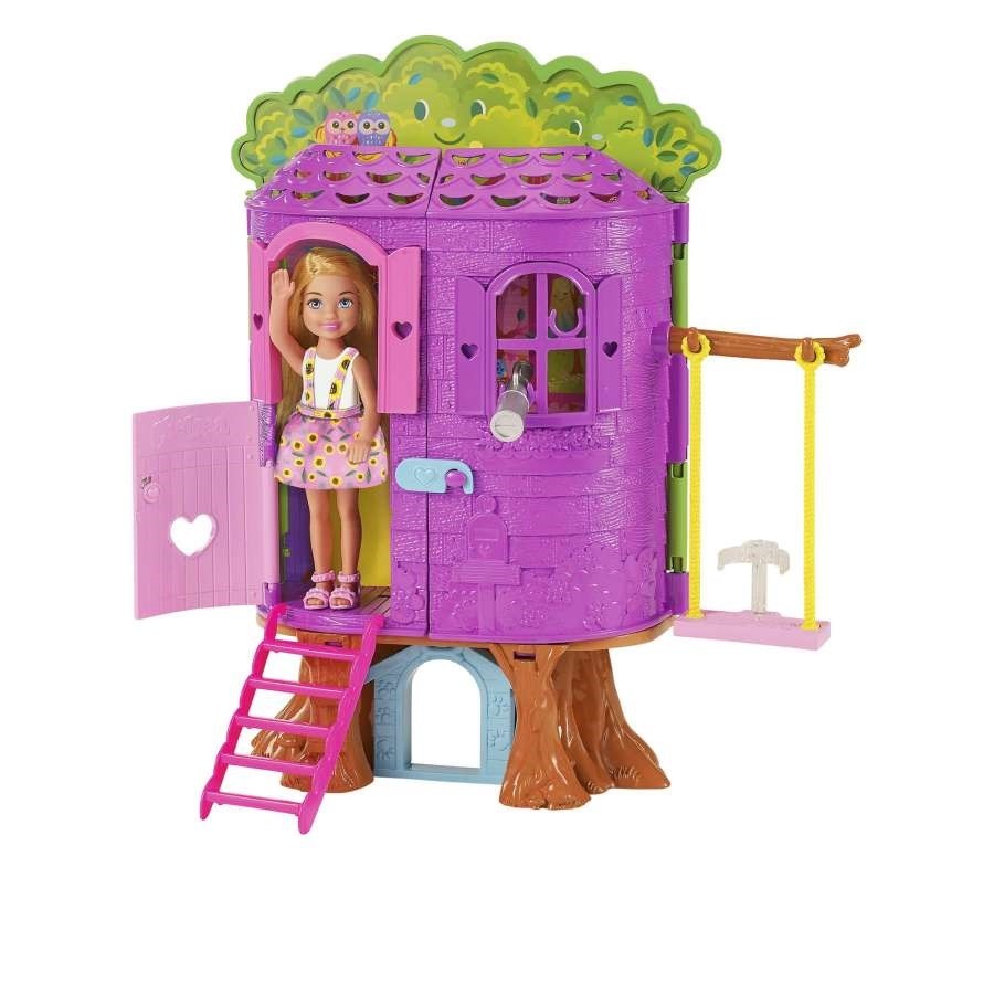 Lėlė su žaidimų namelių barbie chelsea treehouse, hpl70