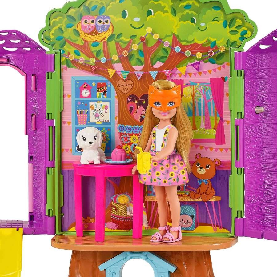 Lėlė su žaidimų namelių barbie chelsea treehouse, hpl70