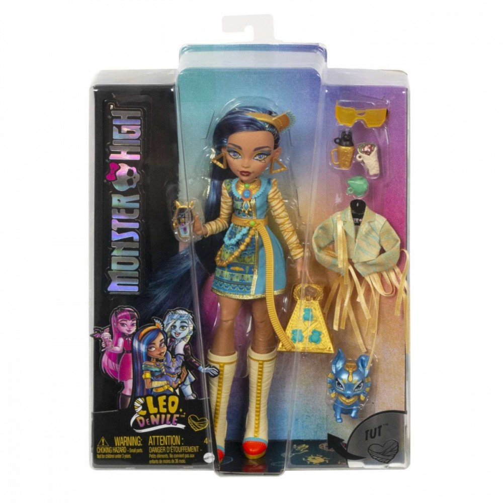 Lėlė su aksesuarų rinkiniu monster high core cleo de nile