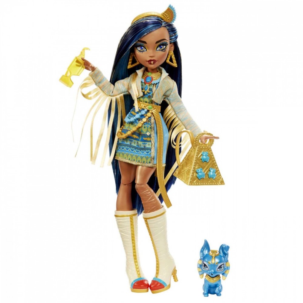 Lėlė su aksesuarų rinkiniu monster high core cleo de nile