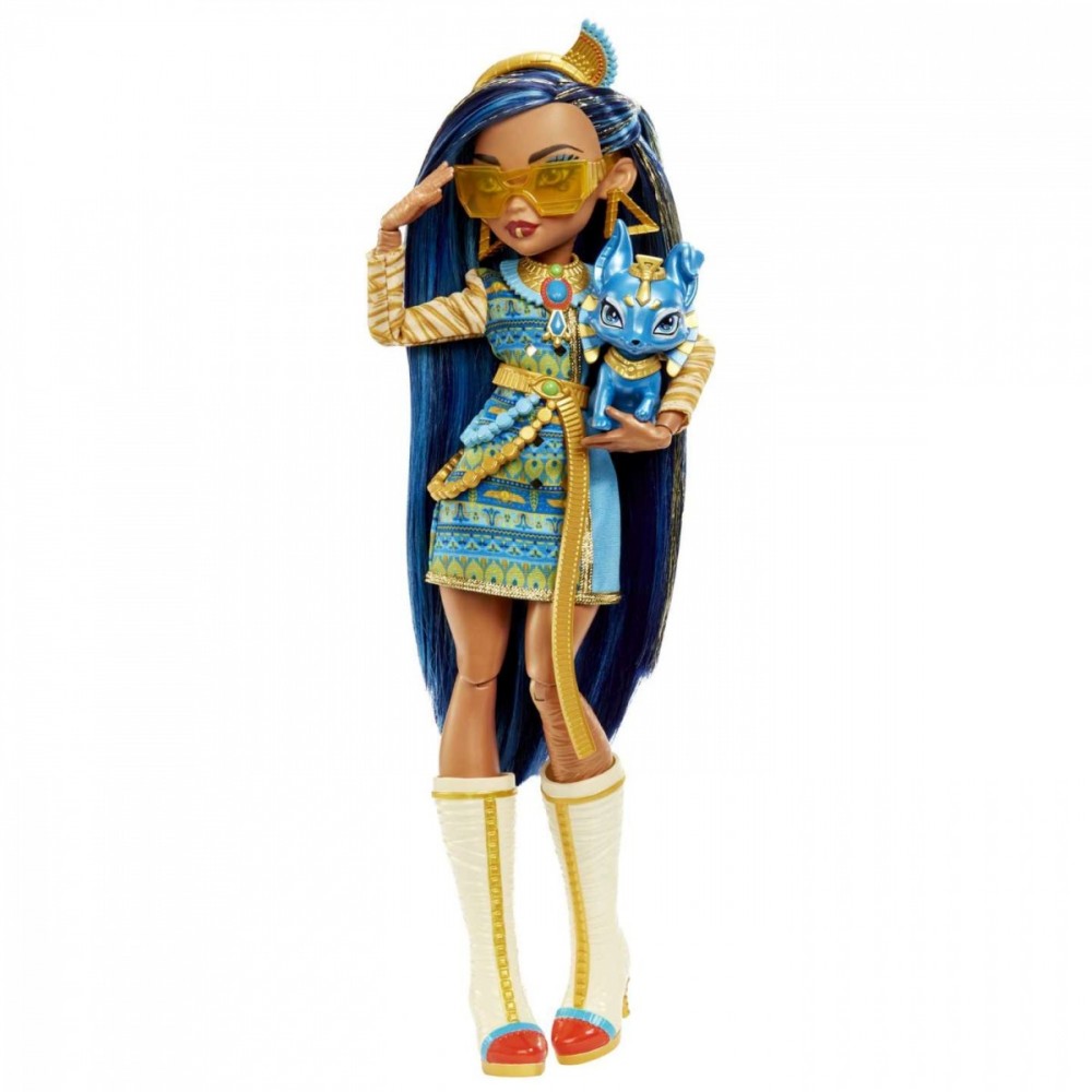 Lėlė su aksesuarų rinkiniu monster high core cleo de nile