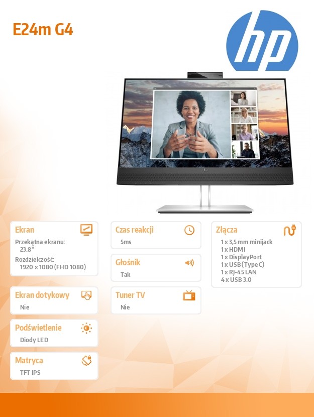 Monitorius hp elitedisplay e24m g4, 23.8