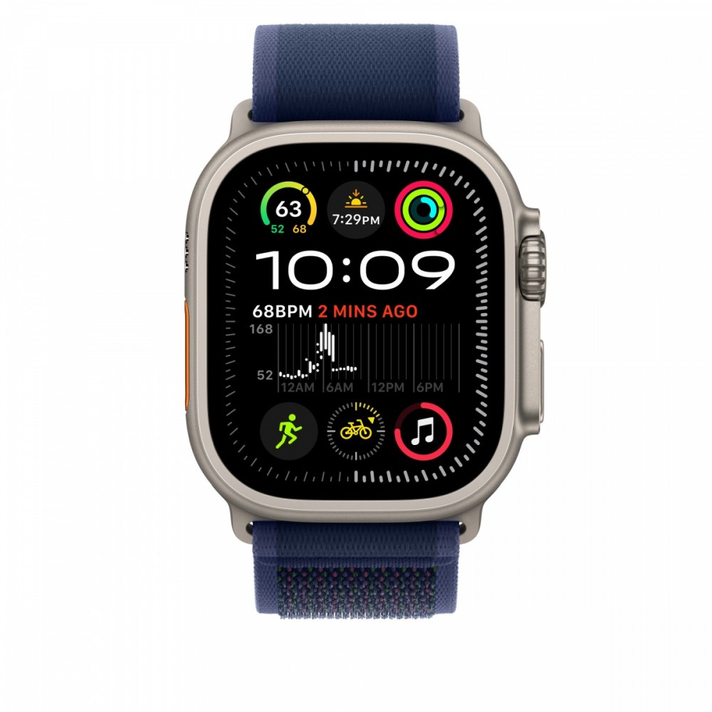 Mėlyna trail apyrankė 49 mm dydžio korpusui su titano detalėmis