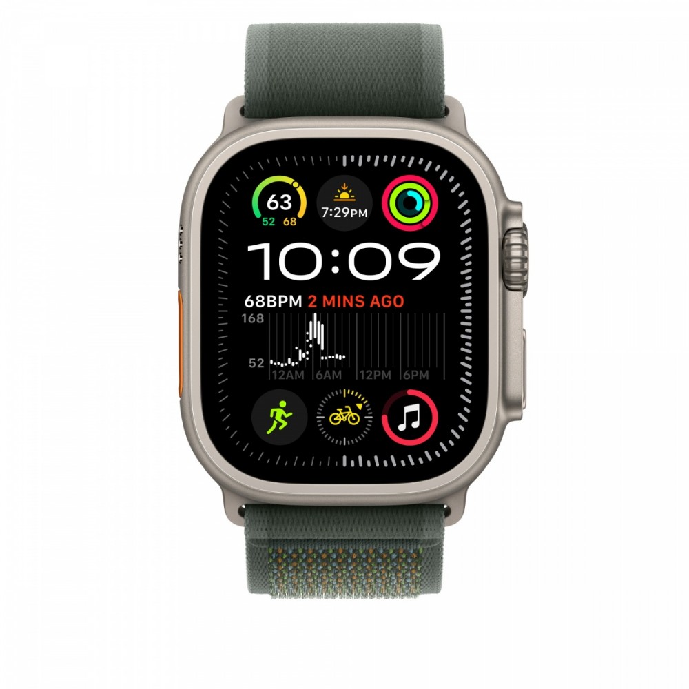 Žalia nailono apyrankė 49 mm laikrodžiui su titano detalėmis