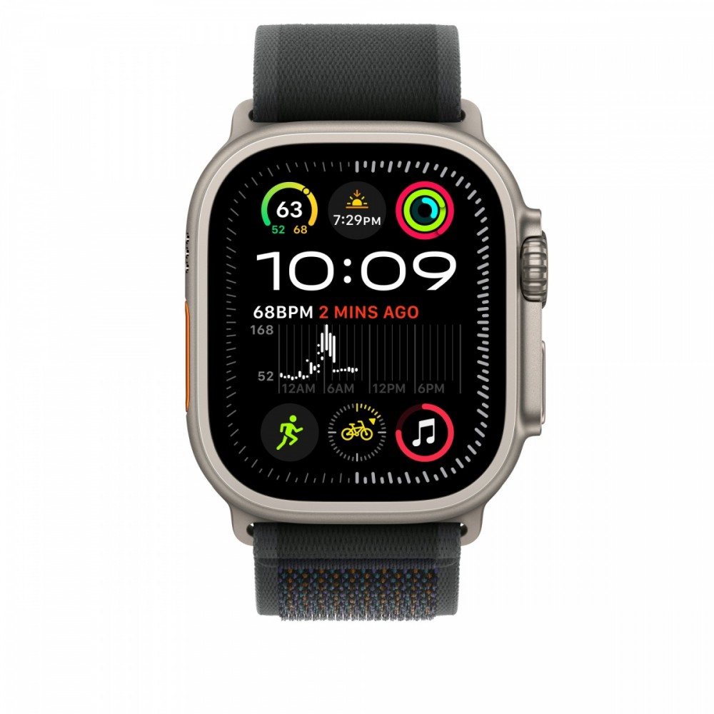 Juoda trail apyrankė 49 mm korpusui su titano elementais