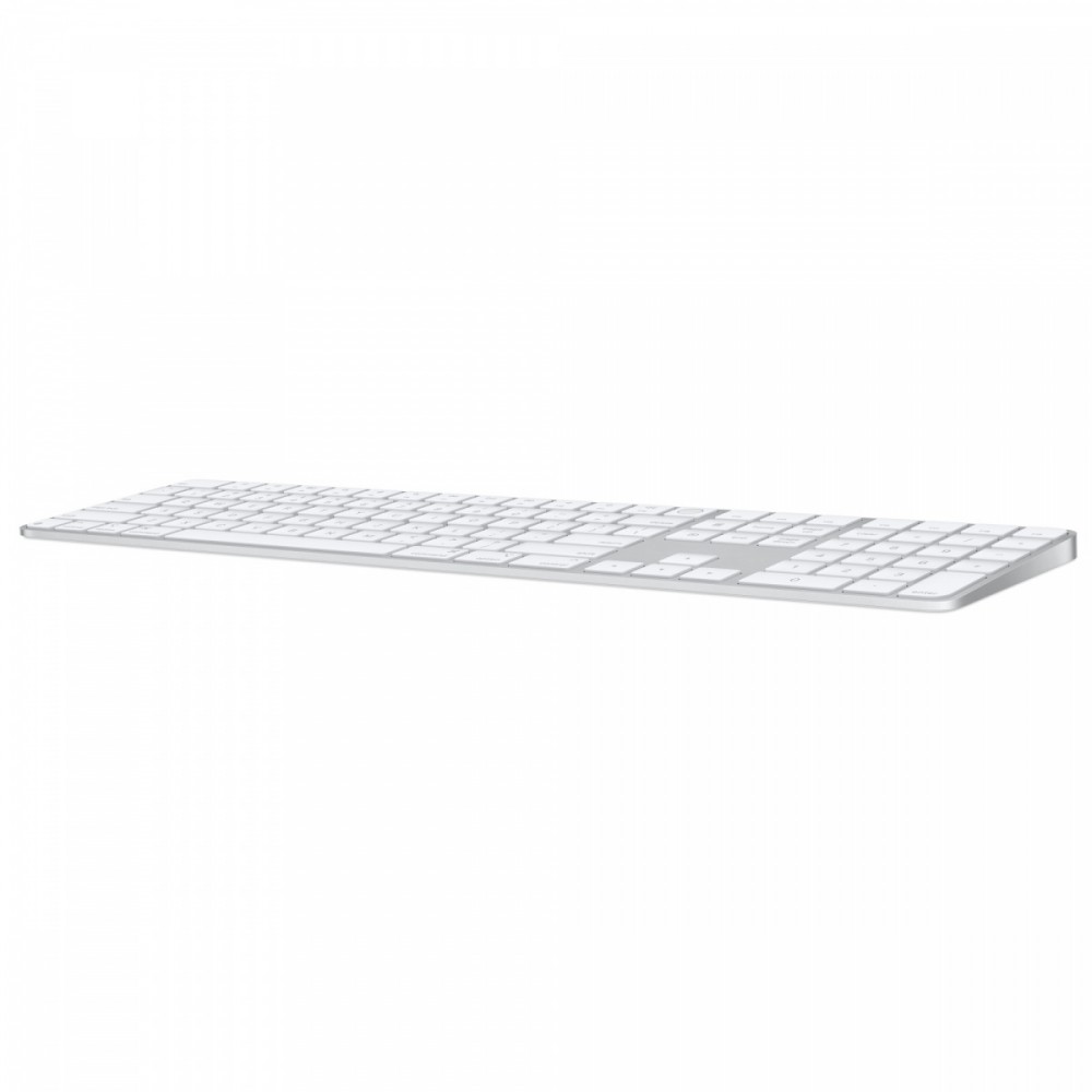 Apple magic keyboard with touch id and numeric keypad for mac models with apple silicon (usb–c) - international english - white keys mxk73z/a