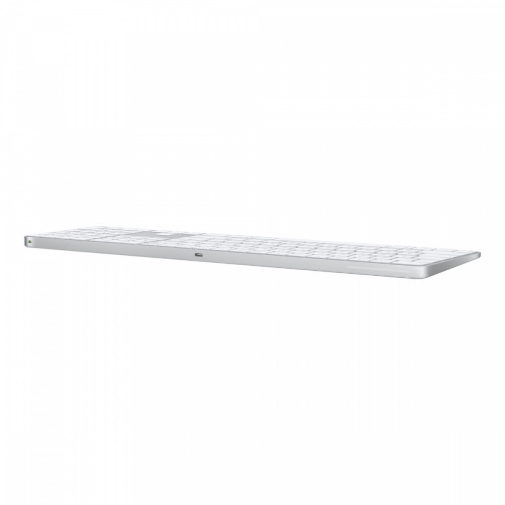 Apple magic keyboard with touch id and numeric keypad for mac models with apple silicon (usb–c) - international english - white keys mxk73z/a