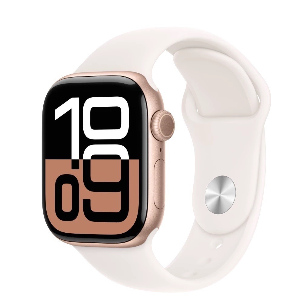 Išmanusis laikrodis apple watch series 10 gps 42mm rose gold aluminium case with light blush sport band - m/l mwwj3et/a