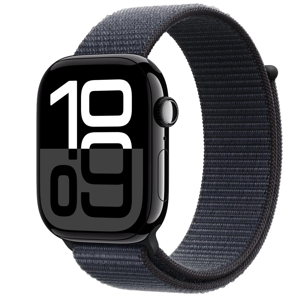 Išmanusis laikrodis apple watch series 10 gps + cellular 46mm jet black aluminium case with ink sport loop mwy53et/a