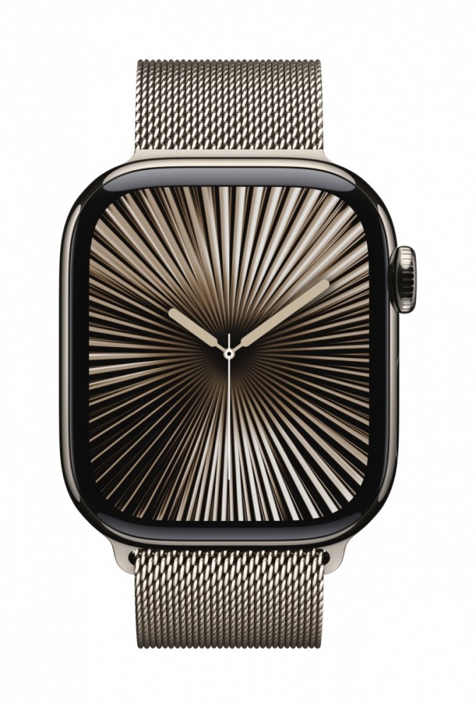 Išmanusis laikrodis apple watch series 10 gps + cellular 46mm natural titanium case with natural milanese loop - s/m mc7q4et/a