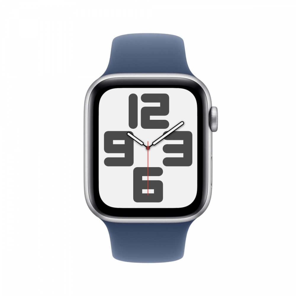 Išmanusis laikrodis apple watch se gps 44mm silver aluminium case with denim sport band - m/l mxer3et/a