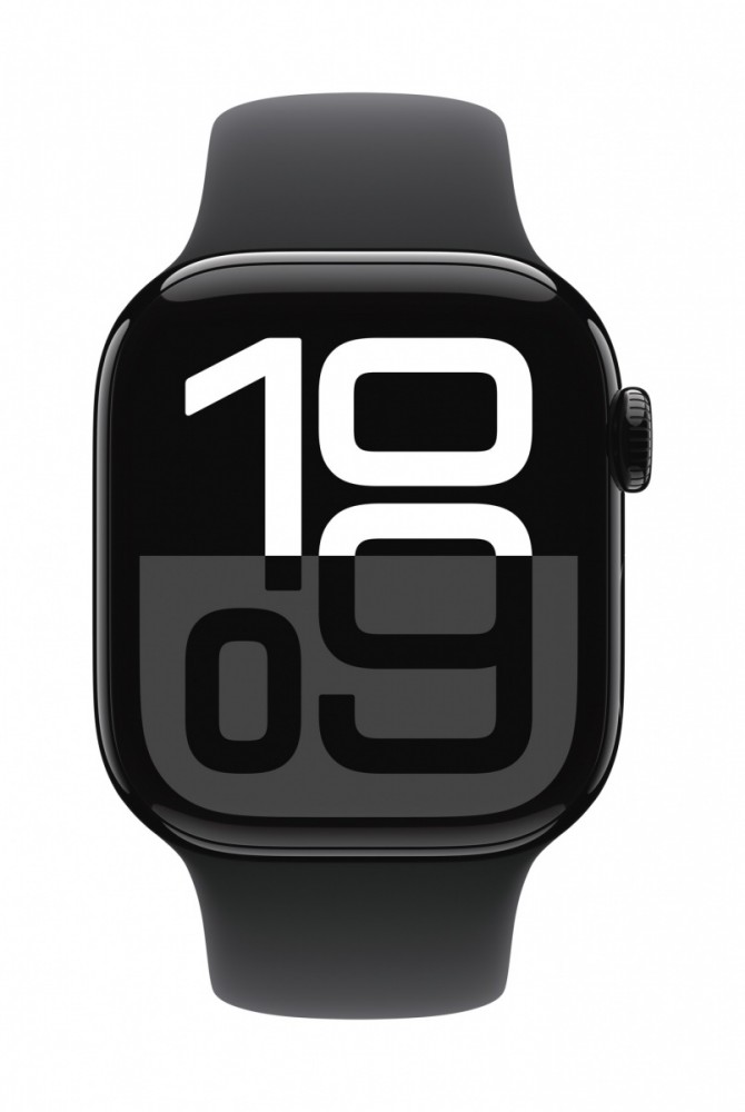 Išmanusis laikrodis apple watch series 10 gps 42mm jet black aluminium case with black sport band - m/l mwwf3et/a