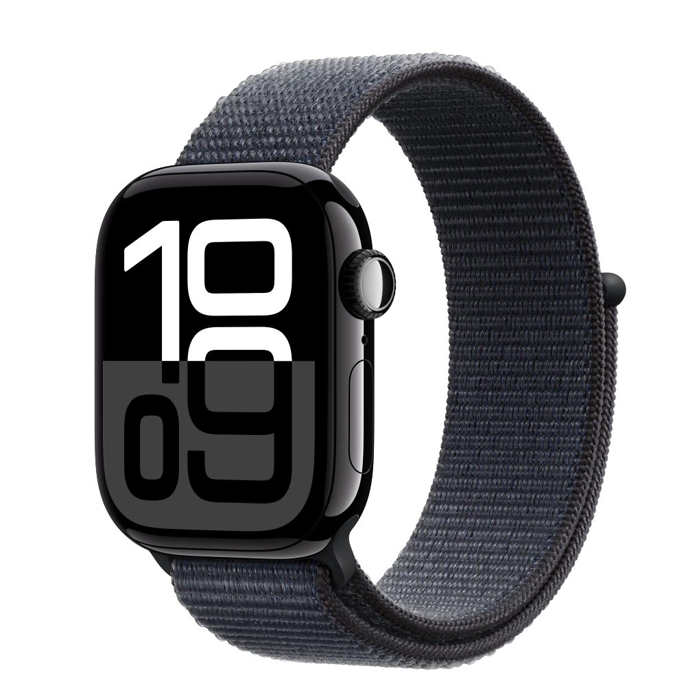 Išmanusis laikrodis apple watch series 10 gps + cellular 42mm jet black aluminium case with ink sport loop mwx83et/a