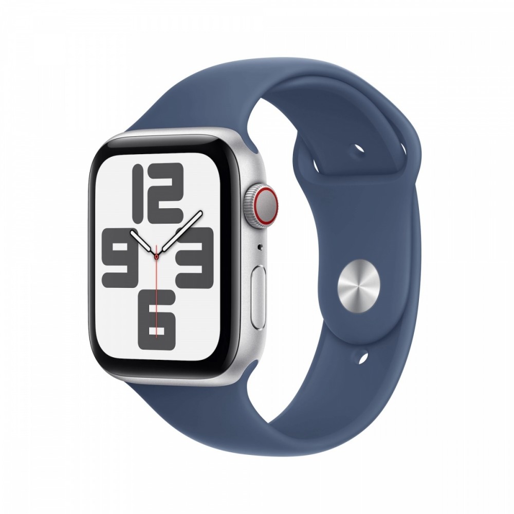 Išmanusis laikrodis apple watch se gps + cellular 40mm silver aluminium case with denim sport band - s/m mxgf3et/a