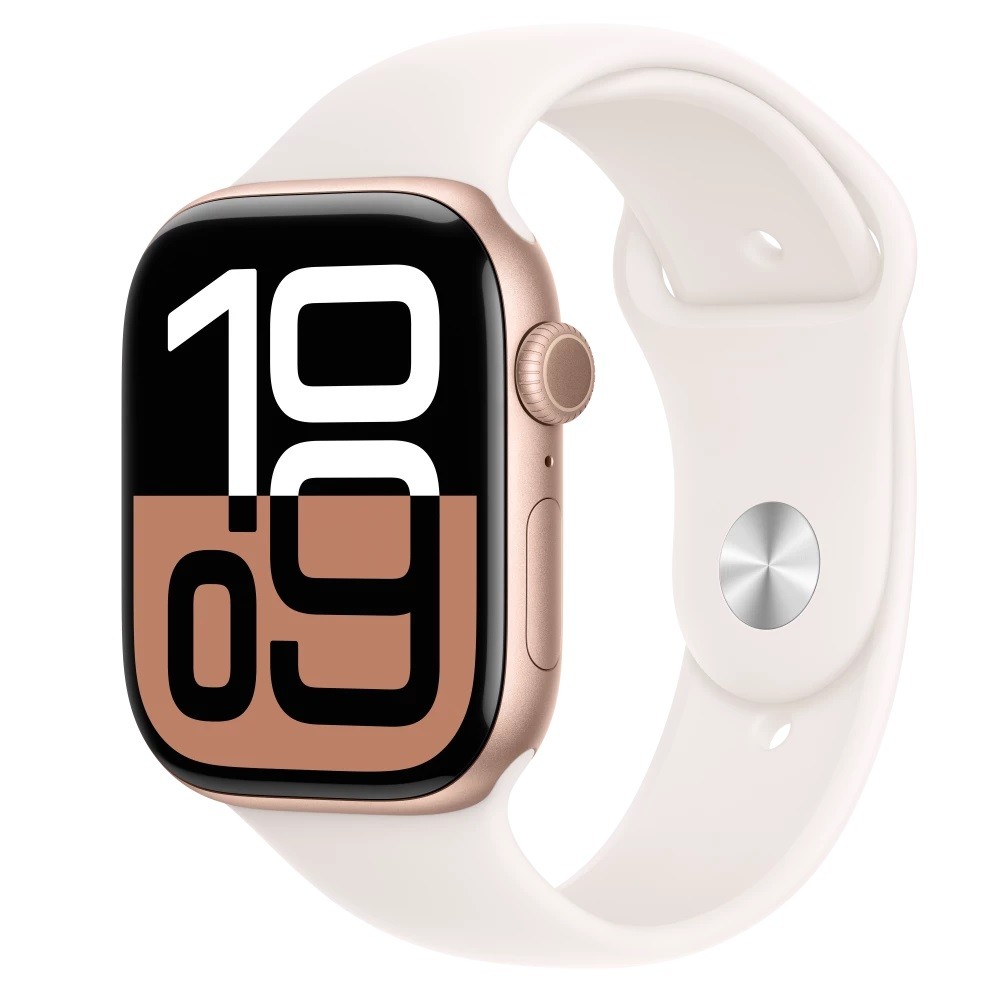 Išmanusis laikrodis apple watch series 10 gps 46mm rose gold aluminium case with light blush sport band - s/m mwwt3et/a