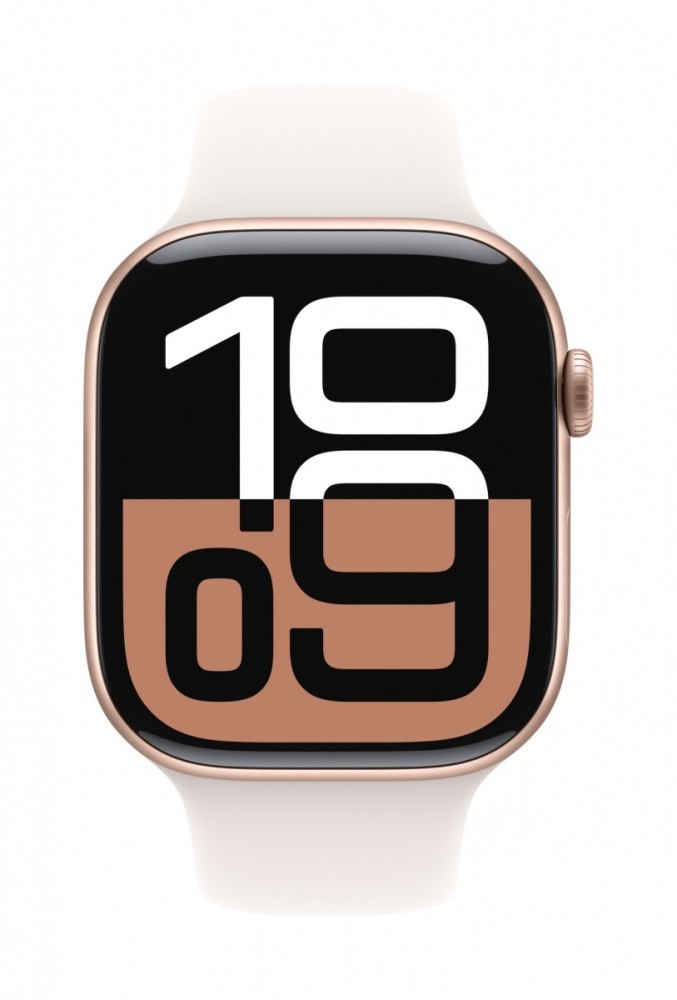 Išmanusis laikrodis apple watch series 10 gps 46mm rose gold aluminium case with light blush sport band - s/m mwwt3et/a