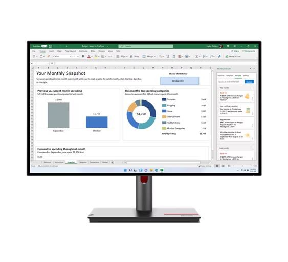 Monitorius lenovo thinkvision p27p-30, 27