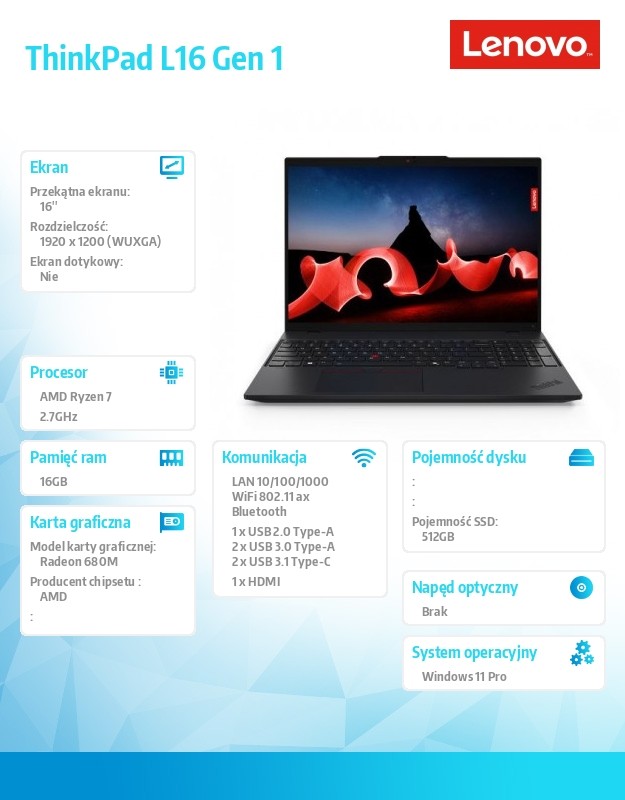 Lenovo thinkpad l16 gen 1 amd (21l7001hpb)
