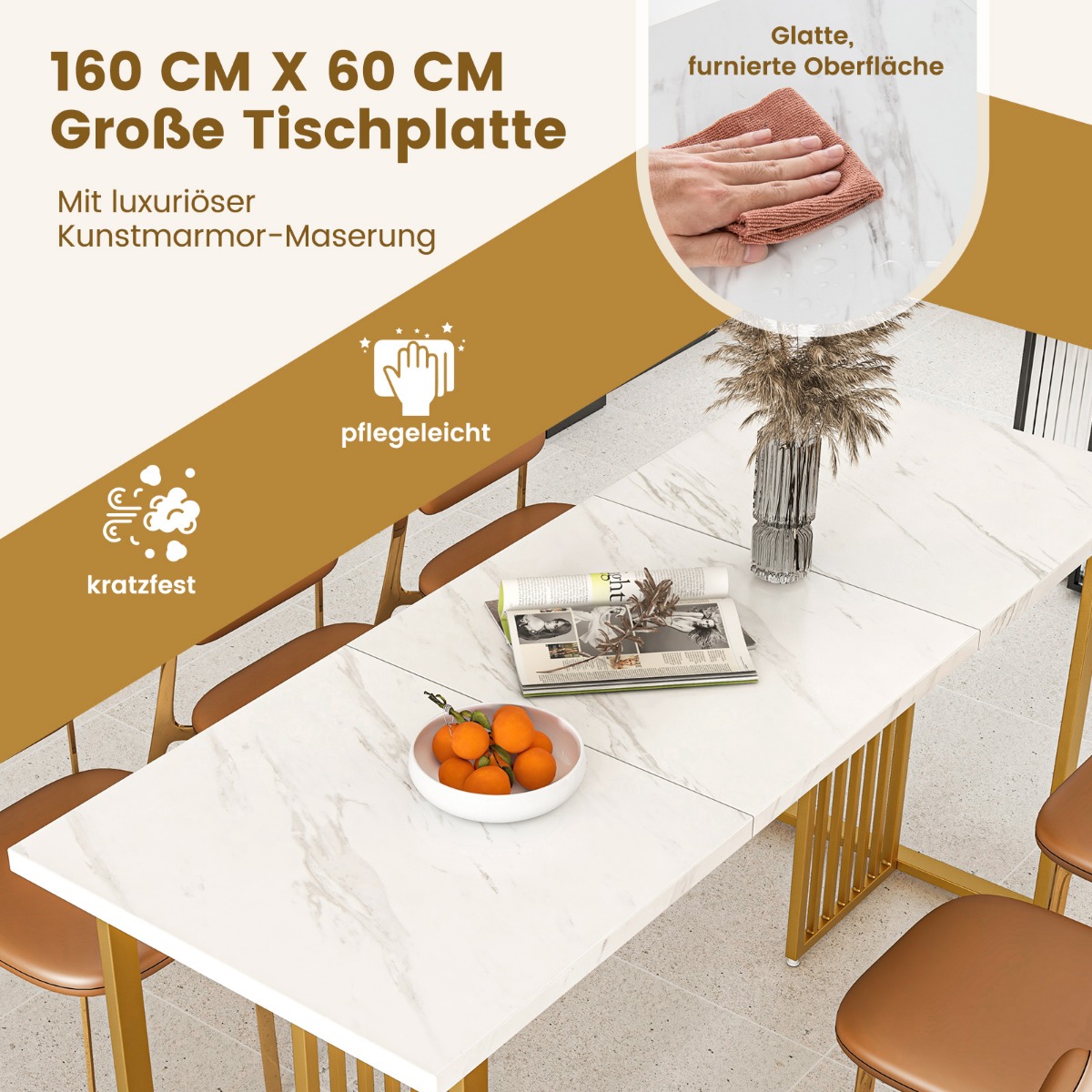 Valgomasis stalas 160 x 60 x 76 cm 2