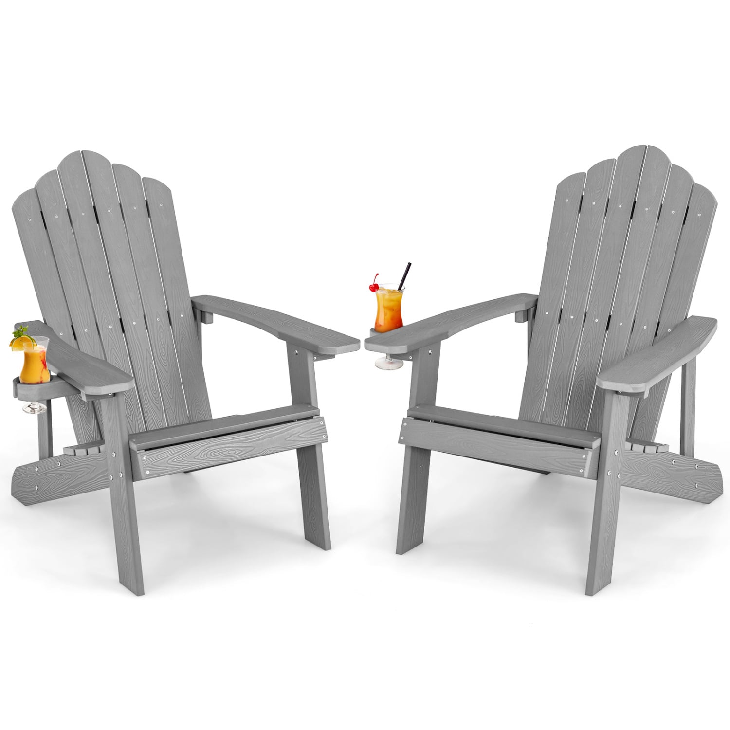 Adirondack kėdės šviesiai pilkos 2 vnt.