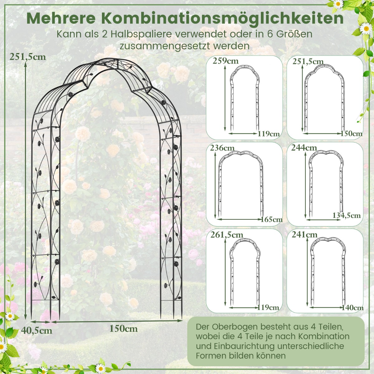 Sodo arkos 150 x 39 x 250 cm 2 vnt. 3