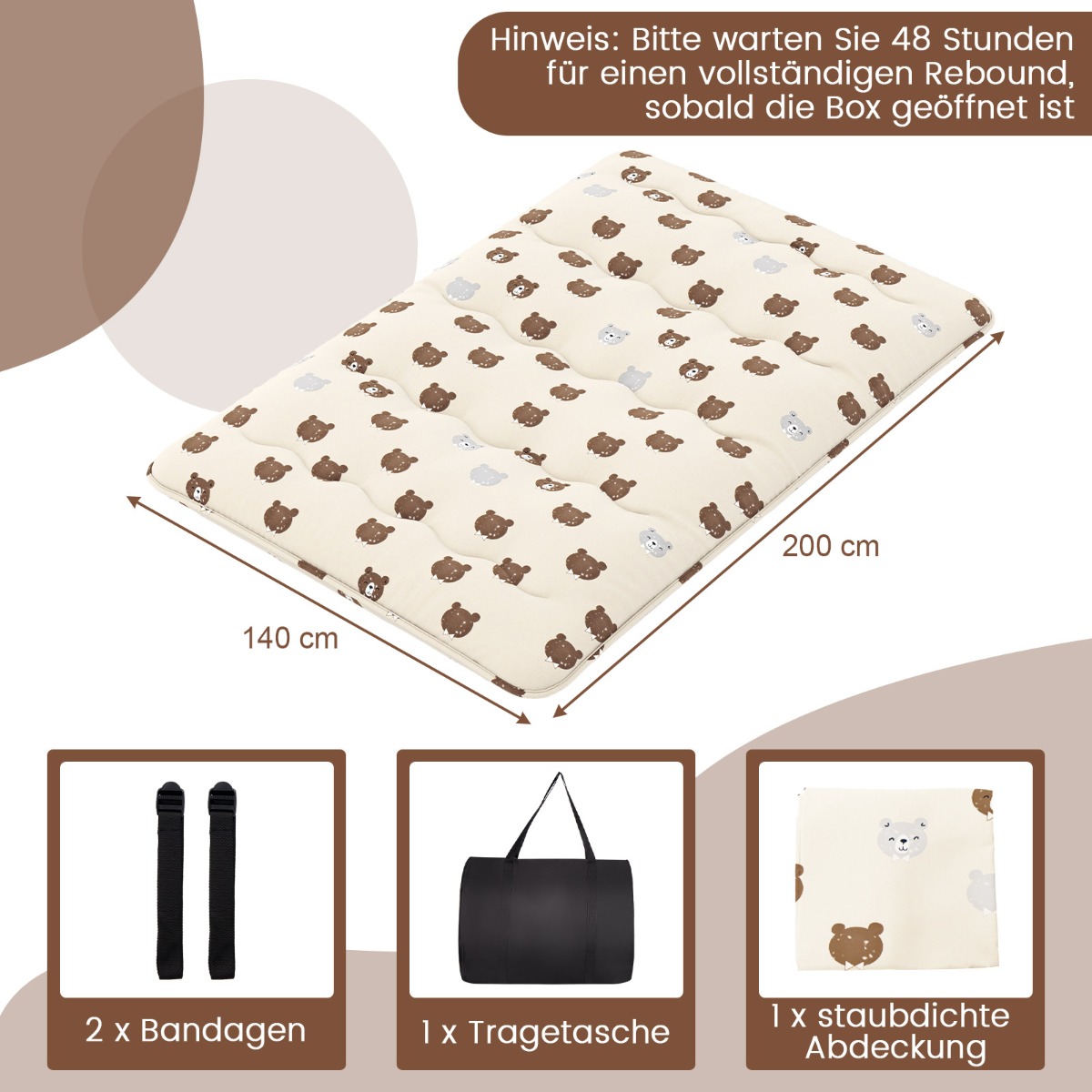 Futon čiužinys 140 x 200 cm 2