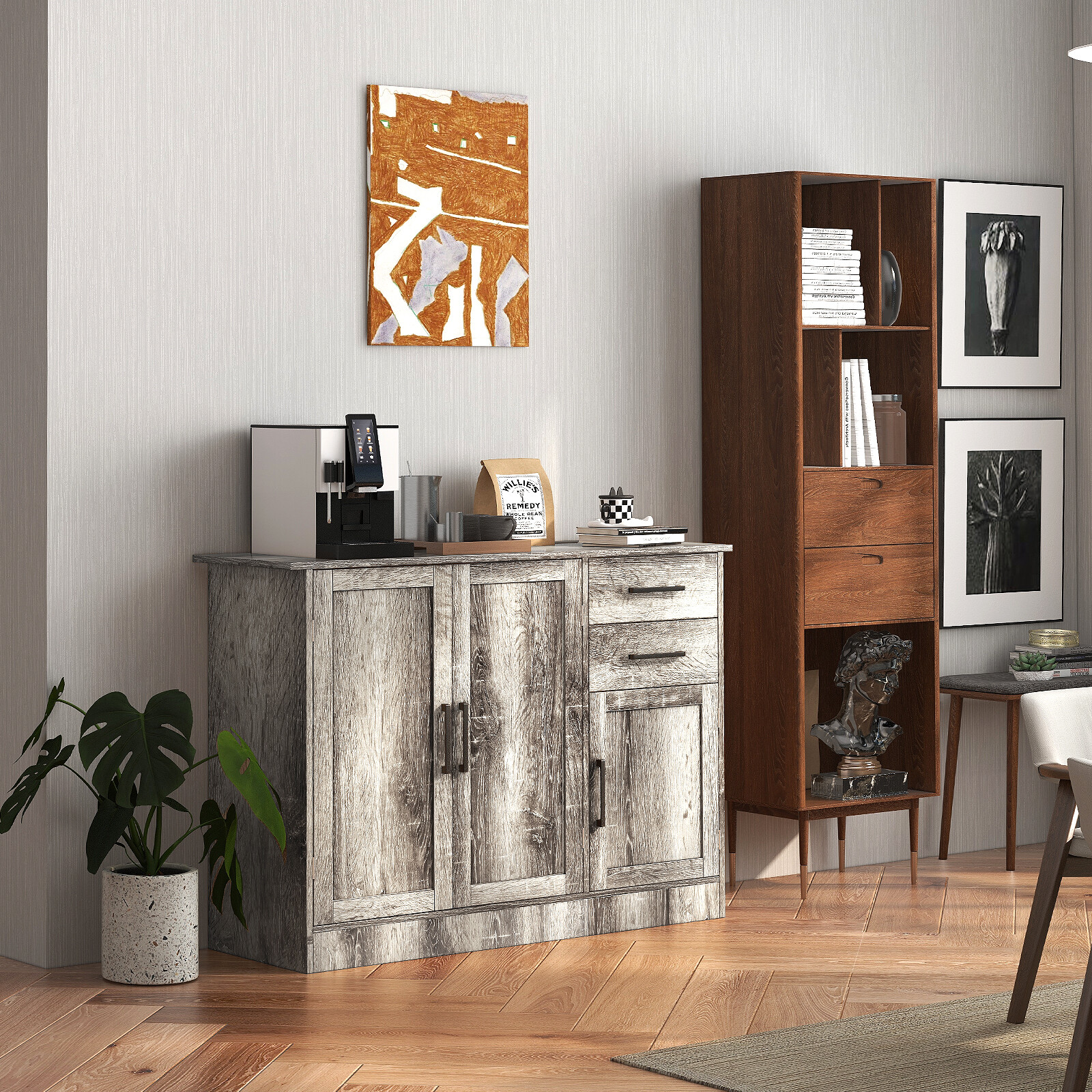Virtuves skapis ar 2 atvilktnēm un regulējamu plauktu, 110,5 × 40,6 × 78,7 cm 2