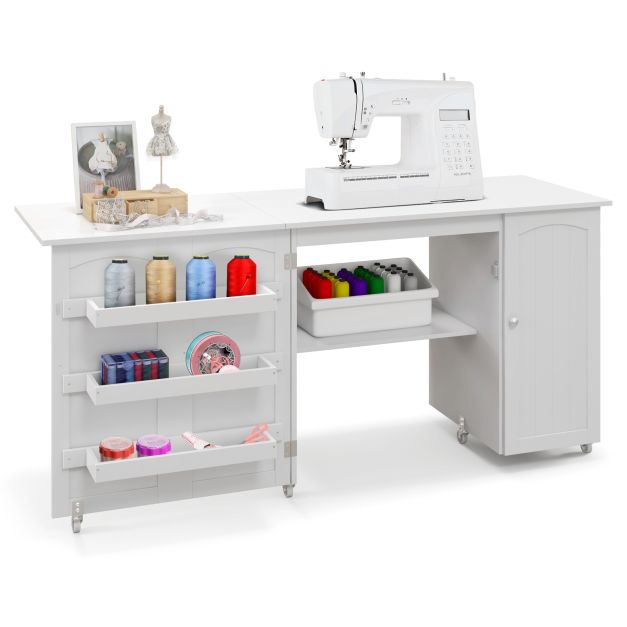 Siuvimo stalas 158 x 50 x 75 cm baltas