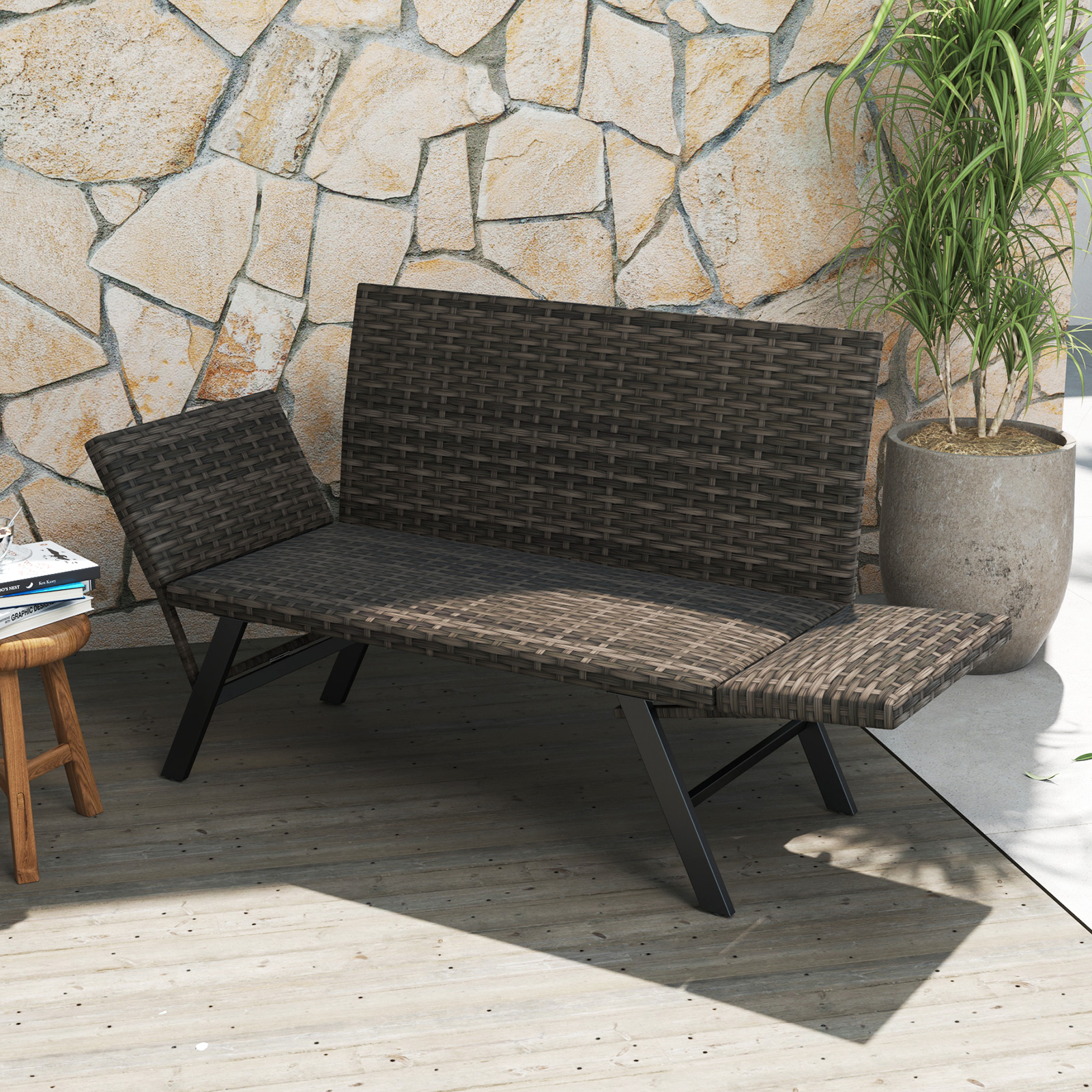 Lauko sofa pilka 2 vietų 2