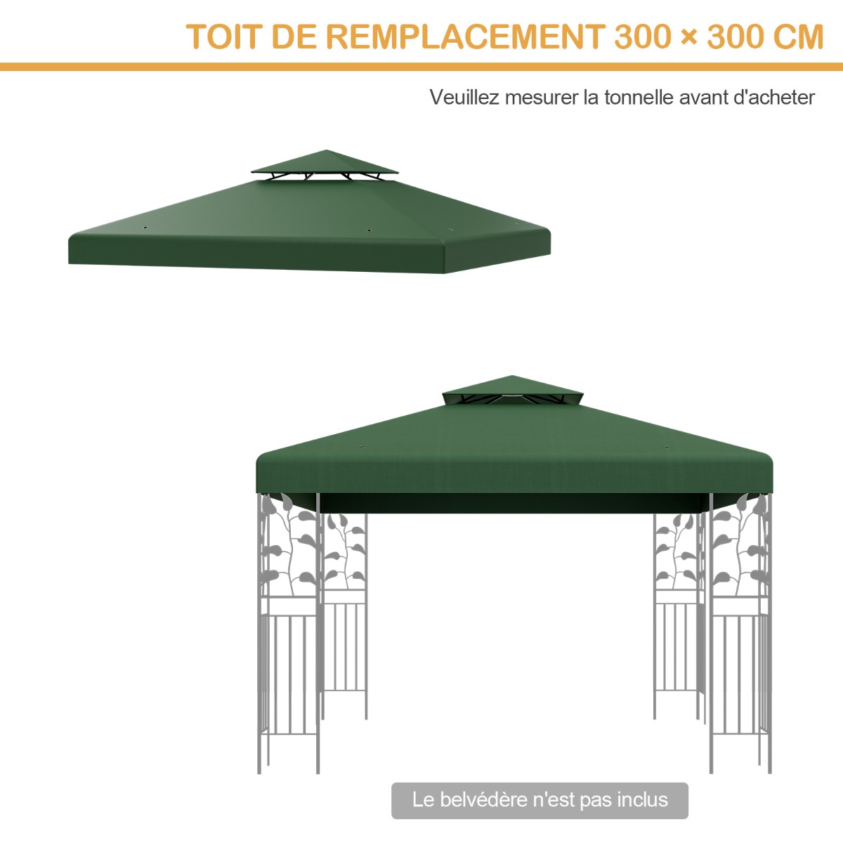 Paviljono stogo uždangalas 300 x 300 cm