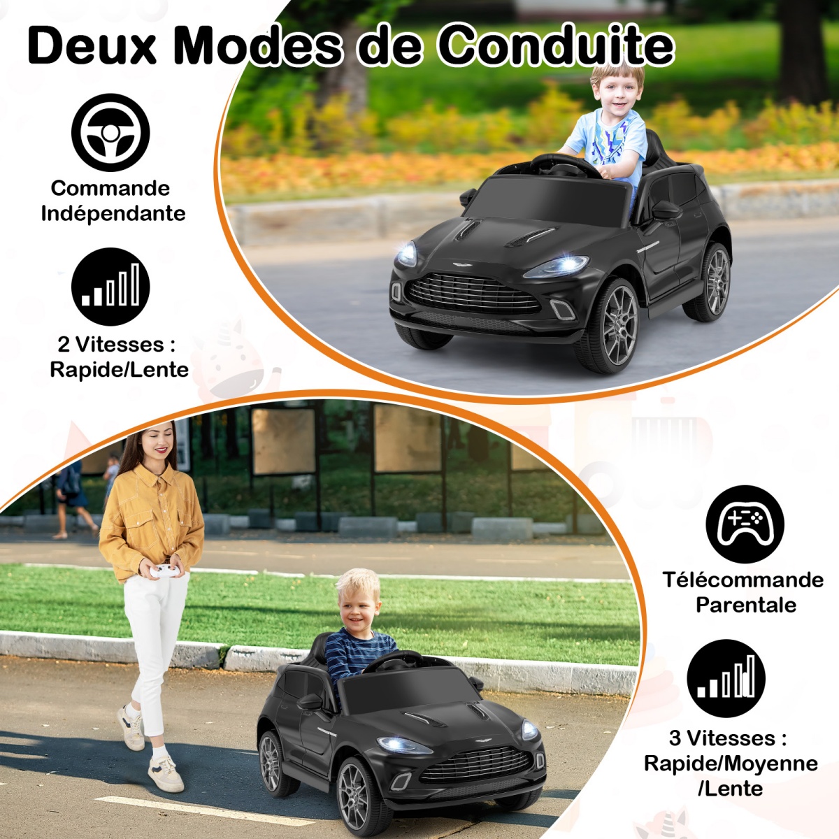 Elektrinis vaikų automobilis juodas 2