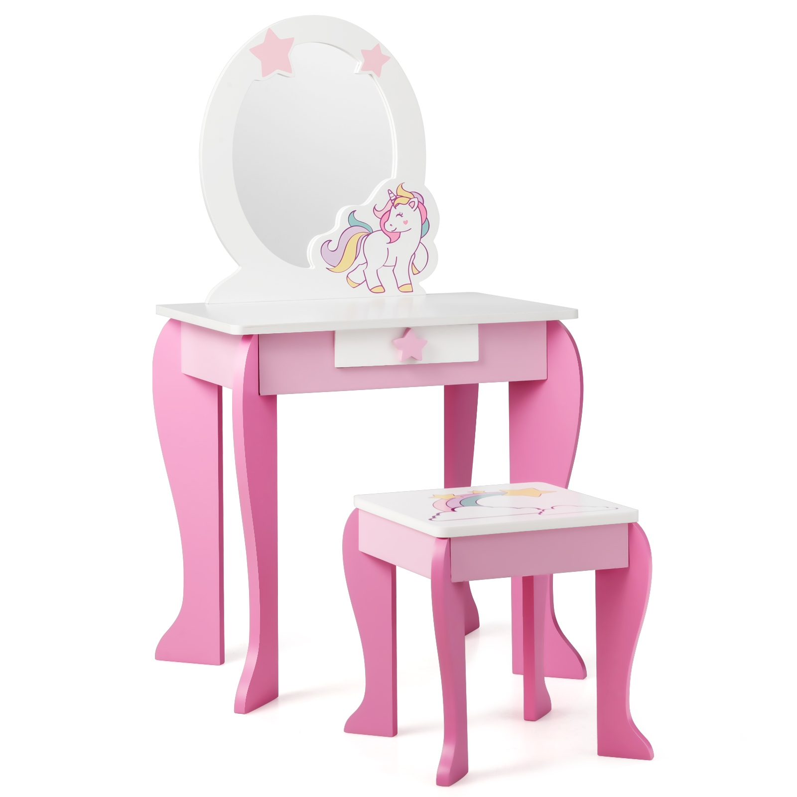 Kosmetinis staliukas ir taburetė 49 x 35.5 x 89 cm 1 komplektas