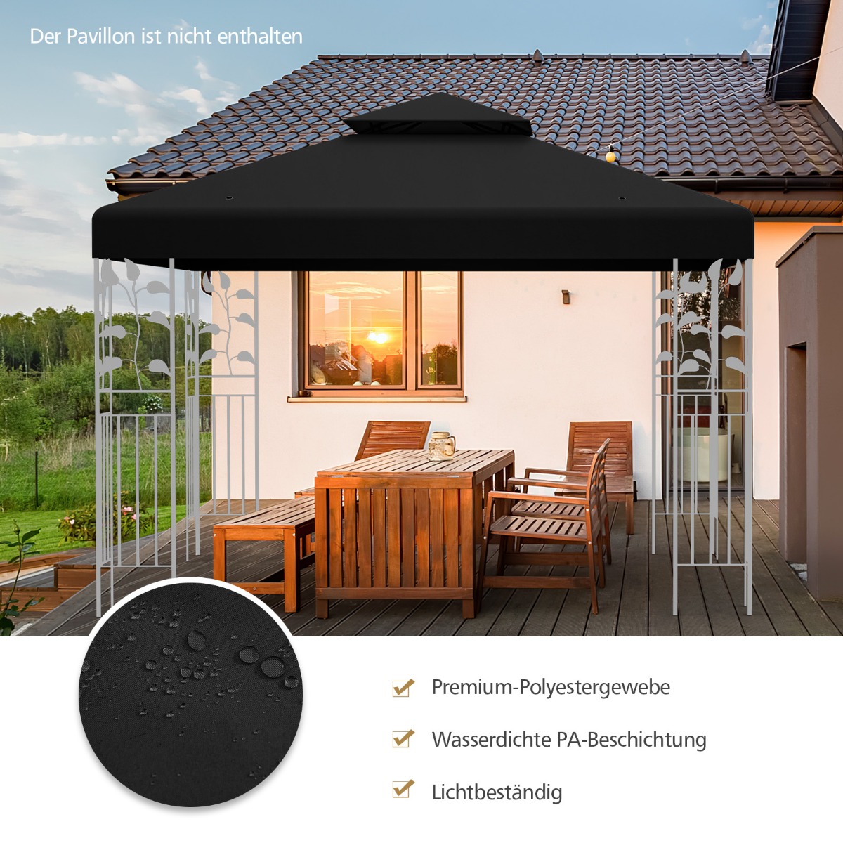 Paviljono stogas 3 x 3 m