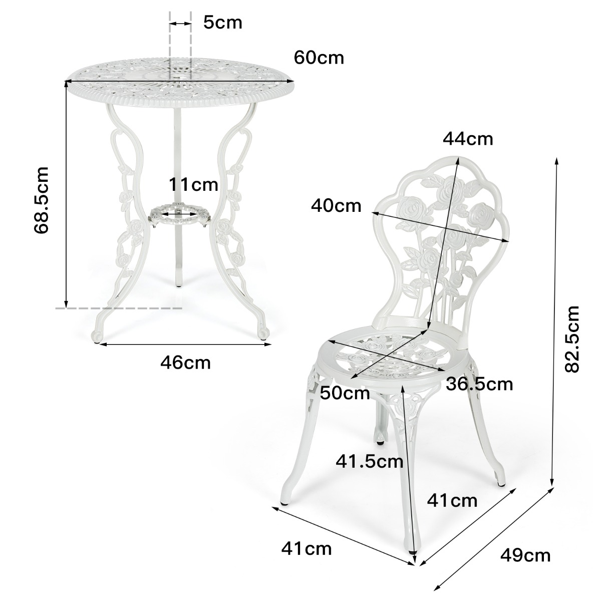 Bistro komplektas 60 cm 3 vnt. 3