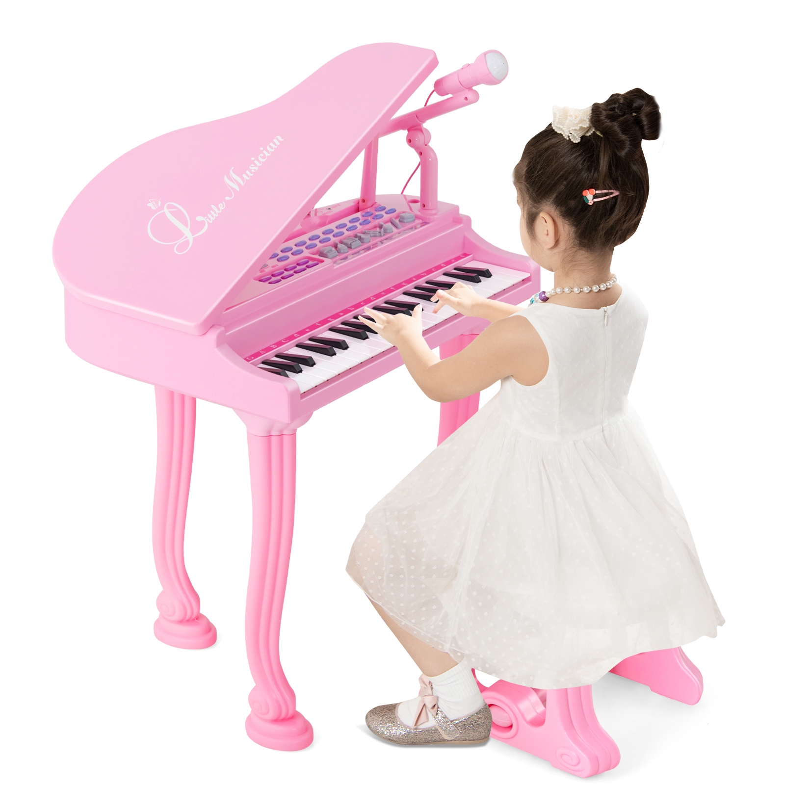Elektroninis pianinas 37 klavišų rožinis/juodas 3