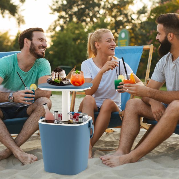 3-in-1 šaldytuvas-staliukas mėlynas 2