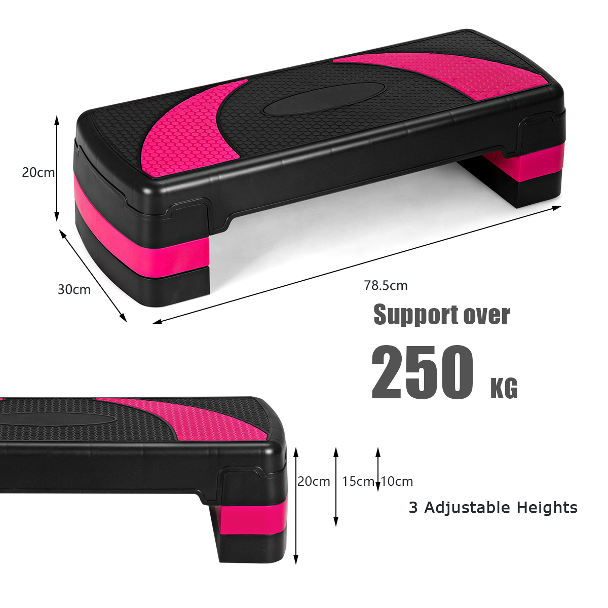 Aerobikos stepas 78.7 x 27.9 cm komplektas 1+4 3