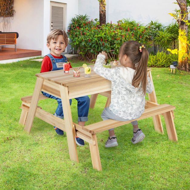Pikniko stalas su suolais Natūralus 2