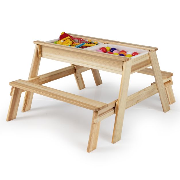 Pikniko stalas su suolais Natūralus 3